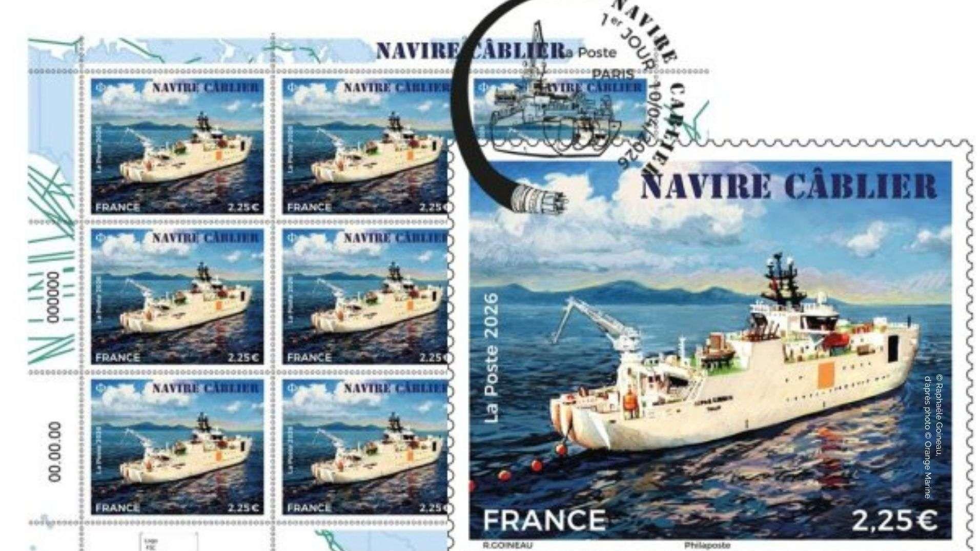 Toulon, berceau des câbles sous-marins : La Poste célèbre les navires câbliers avec un nouveau timbre